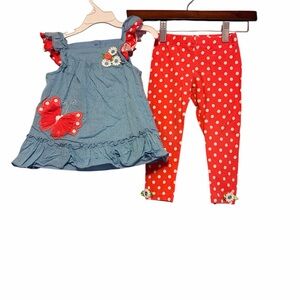 Rare Editions Blue Dress with pink Accents